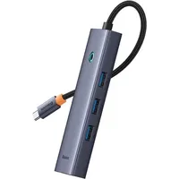 Baseus Multihub 6 in1 UltraJoy 6-Port Kabelgebunden USB 3.2 Gen 1 x HDMI 4K30Hz und 3xUSB 3.0 und 1 x PD +RJ45 Grau