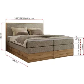 MKS Wood Classic King 140 x 200 cm H3 Dunkelbeige Struktur