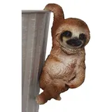 Figurendiscounter Gartenfigur Dekofigur Faultier hängend 14 x 6,5 cm braun braun