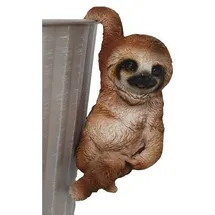 Figurendiscounter Gartenfigur Dekofigur Faultier hängend 14 x 6,5 cm braun braun