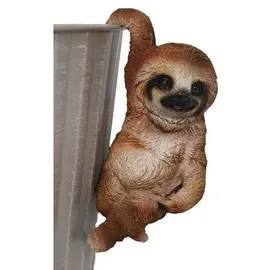 Figurendiscounter Gartenfigur Dekofigur Faultier hängend 14 x 6,5 cm braun braun