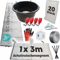 Scorprotect® Schuttrutsche Bauschuttrutsche 3 m flexibel mit Einfülltrichter, 20x