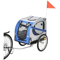 WYCTIN Hund Fahrradanhänger Hundeanhänger Anhänger Hundetransporter Fahrrad Anhänger inkl. Kupplung (Blau)