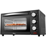 Zilan Minibackofen | 15 Liter | Pizzaofen | Ober- Unterhitze | 1200 W | Mini Backofen - Schwarz