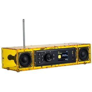 AOVOTO Gelb ALK103 UKW/DAB-Radio DIY (DIY) Acryl-Kits DAB+/FM Sets mit Alarmmodus & LCD Display & Stereo-Sound
