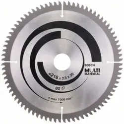 Bosch Kreissägeblatt Multi Material, 216 x 30 x 2,5 mm, Körnung: 80