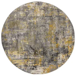 `Dee` Abstrakte Kunst-Teppiche in Premium-Qualität. Farbe: Gelb-Grau, 160x160 cm | Kadima Design