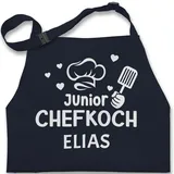 Kinderschürze Schürze Kinder Mädchen - Kochschürze - Junior Chefkoch mit Namen - Geschenk für Jungen Küche Küchenhelfer - 2-6 Jahre - Navy Blau - name kinderschürzen kinderkochschürzen - 2-6 Jahre