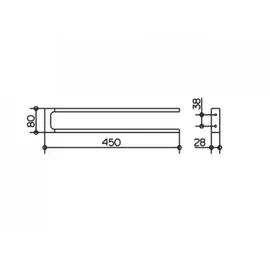 Keuco Edition 11 Handtuchhalter 450 mm, starr, Schwarzchrom gebürstet