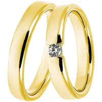 Trauring DOOSTI "Schmuck Geschenk Silber 925 Trauring Ehering Partnerring LIEBE" Gr. 64, gold (gelbgoldfarben), Fingerringe, 64, ohne Zirkonia, Silber 925 (Sterlingsilber), 4mm, Made in Germany - wahlweise mit oder ohne Zirkonia