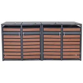 Proregal Mülltonnenbox XL 117 x 284 x 98 cm dunkelbraun