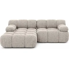 kaiser möbel Ecksofa L-form Mini modular, Bouclé-Stoff Abriamo, Beige, Links, Selia - Beige