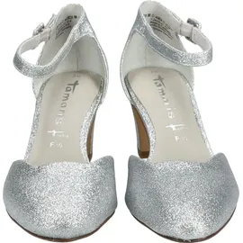TAMARIS Damen Pumps mit Blockabsatz, metallic, 40 EU