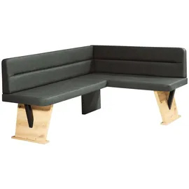 Home Affaire Eckbank HOME AFFAIRE "Laros", grau (anthrazit, dekor eiche ontario), B:182cm H:87,5cm T:141cm, Massivholz, Spanplatte, Sitzbänke, Eckbank, Bezug in verschiedenen Qualitäten und Farben