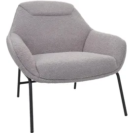 Mendler Lounge-Sessel HWC-J77 Bouclé 0 x 0 x 0 cm Hellgrau mit Kissen/Rollen