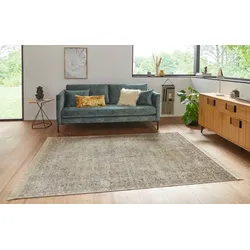 Teppich HANSE HOME "Orient Vintage Medaillon" Gr. 31, grün (olivgrün), B:160cm H:5mm L:230cm, Viskose, Teppiche, Fransenteppich, Orientalisch mit Fransen, Orient, Wohnzimmer, Schlafzimmer, Esszimmer
