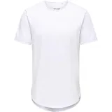 Only & Sons T-Shirt 'Benne' & Sons Herren Rundhals ONSBENNE LONGY Regular Fit Weiß - XL
