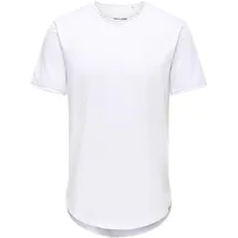 Only & Sons T-Shirt 'Benne' & Sons Herren Rundhals ONSBENNE LONGY Regular Fit Weiß - XL