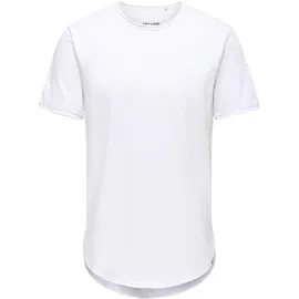 Only & Sons T-Shirt 'Benne' & Sons Herren Rundhals ONSBENNE LONGY Regular Fit Weiß - XL
