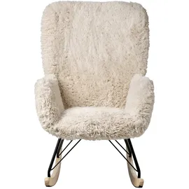 Beliani Schaukelsessel AKRA Webpelz 0 x 0 x 0 cm Hellbeige
