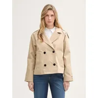 Tom Tailor Regular Fit Trenchjacke aus wasserabweisendem Material, Beige,