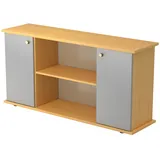 Bümö Office Sideboard Mit 2 Flügeltüren   Buche/silber