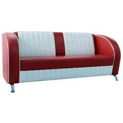 BIG Möbel GmbH American Lounge Sitzsofa  | 180 cm | Rot und Weiß