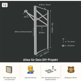Natural Goods Berlin Bierzeltgarnitur 2er Set klappbar 70 cm x 42 cm