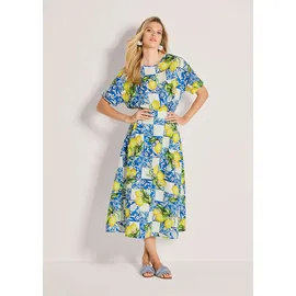 Madeleine Faltenrock Damen Zitronen-Design Blau 40