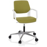 HJH Office Bürostuhl FREE WHITE Stoff Grün/Weiß moderner Stuhl, Schreibtischstuhl mit Wippfunktion, höhenverstellbar