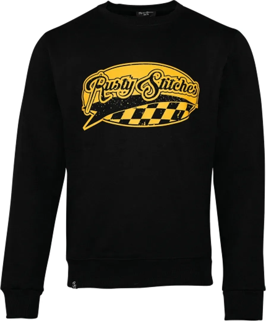 Rusty Stitches Logo Pullover, schwarz-orange, Größe M für Männer