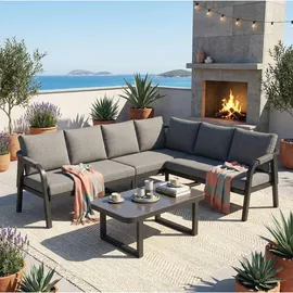 Okwish Gartenlounge-Set 6-tlg. grau