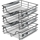 KESSER® Teleskopschublade 30-60cm Schrankbreite verchromt aus Edelstahl Schubladeneinsatz für Küchenschrank Korbauszug Schrankauszug