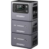 AFERIY 2800W Tragbare Powerstation 6144Wh, Erweiterbar Auf 10240Wh LiFePO4 Solargenerator & 1,3Std Schnellladung, 13 Ausgänge, mit APP,<10ms USV, Sinuswelle 230V, für Wohnmobil/Off-Grid/Garten/Camping