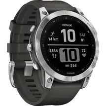 Garmin Fenix 7 Standard silber mit graphitfarbenem Armband