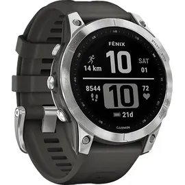 Garmin Fenix 7 Standard silber mit graphitfarbenem Armband
