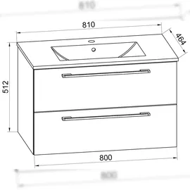 VCM Badmöbel-Set Badinos 2-tlg. Eiche
