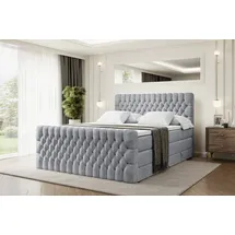 altdecor Boxspringbett SERENE-Z KING - 160 x 200 - H3/H4 - Hellgrau