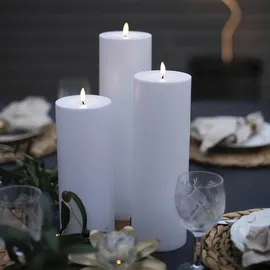 Star Trading Flamme Rak LED Kerze 38 cm weiß