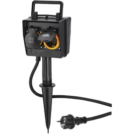 Hama Gartensteckdose 2-fach 2 m Schwarz 1 St.