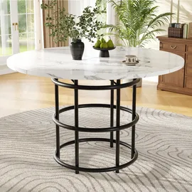Okwish Esstisch rund 100 x 76 x 100 cm schwarz