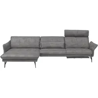 Himolla Ecksofa, Hellgrau, Textil, Uni, Ottomane links, L-Form, 330x174 cm, Blauer Engel, Goldenes M, Emas, Typenauswahl, Lederauswahl, Stoffauswahl, Hocker erhältlich, Rücken echt, Wohnzimmer, Sofas & Couches, Wohnlandschaften, Ecksofas