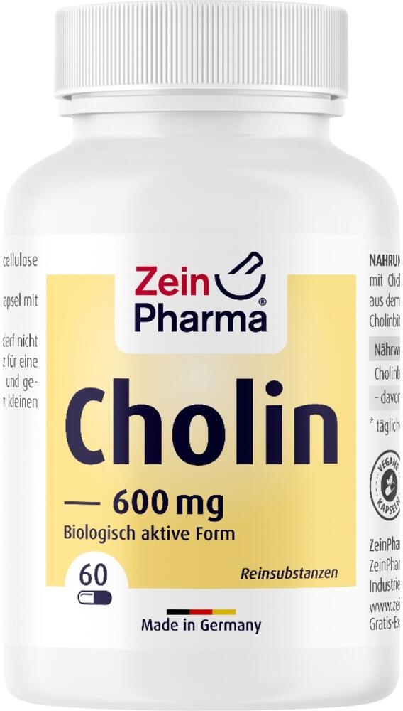 Cholin 600mg Rein aus Bitartrat Veg Kapseln 60 ST