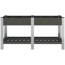 furnicato Garten-Hochbeet mit Ablage 150 x 50 x 75 cm Grau