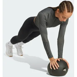 adidas Hyperglam Rib Zip Thru Cover Up - Grey Six / Black - XL