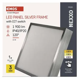 EMOS LED Panel 21 W 1900 lm quadratisch Silber