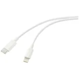 Renkforce USB-Kabel USB 2.0 USB-C® Stecker, Apple Lightning Stecker 1.00 m Weiß (frosted) RF-5724078