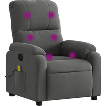 vidaXL Massagesessel Dunkelgrau Polyester 55,8 x 103,5 x 73,7 cm Grau mit Fernbedienung