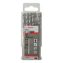 Metallbohrer HSS-G, DIN 338, 6,4 x 63 x 101 mm, 10er-Pack