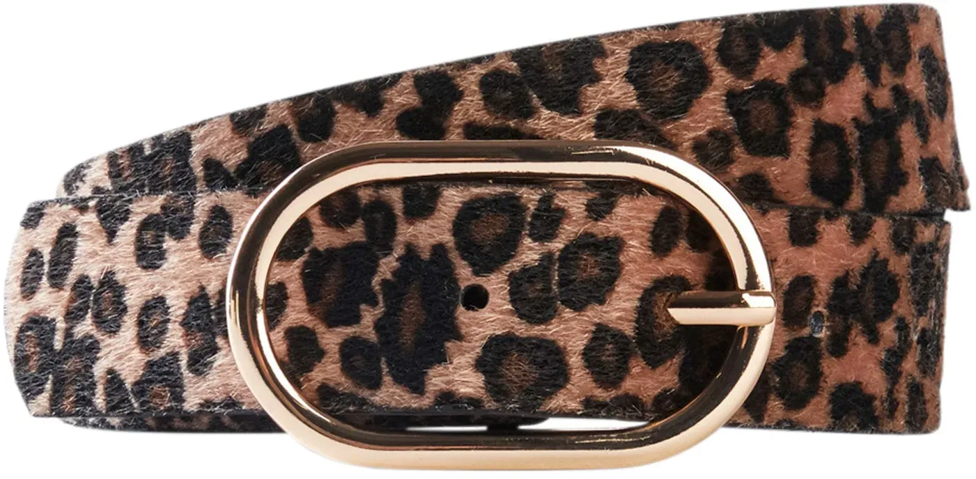 Taillengürtel BONPRIX, Damen, Gr. 120, braun (beige, schwarz leo bedruckt), Kunstfaser, Gürtel, im Animal-Look